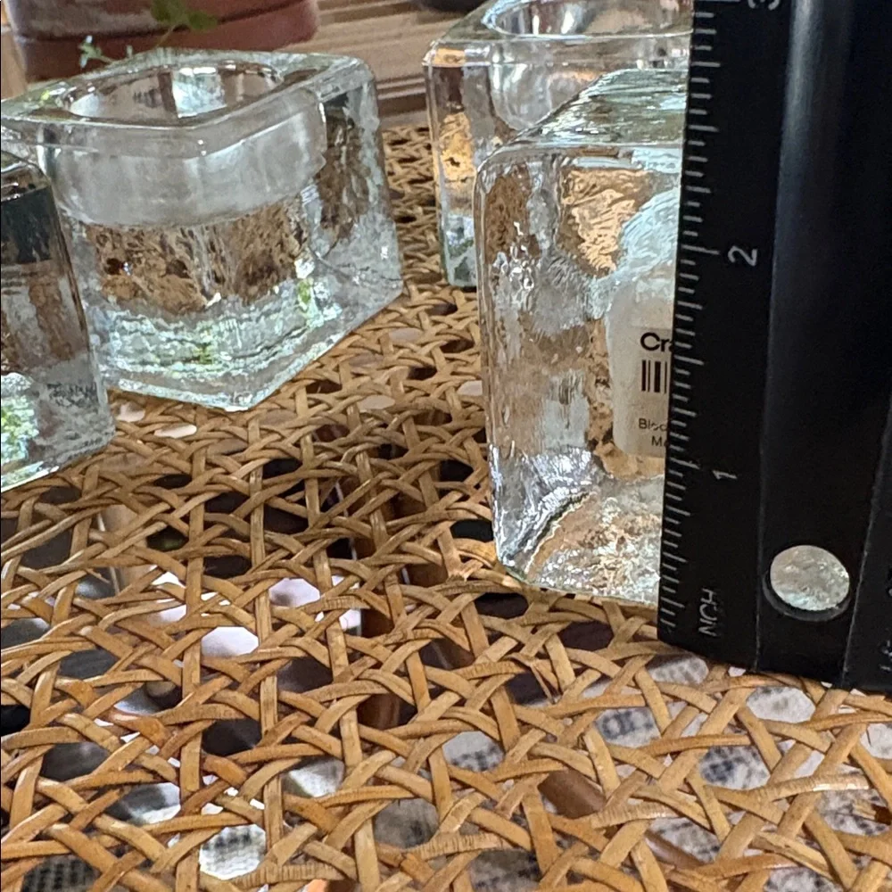 6 Crate&Barrel square block tealight holders.